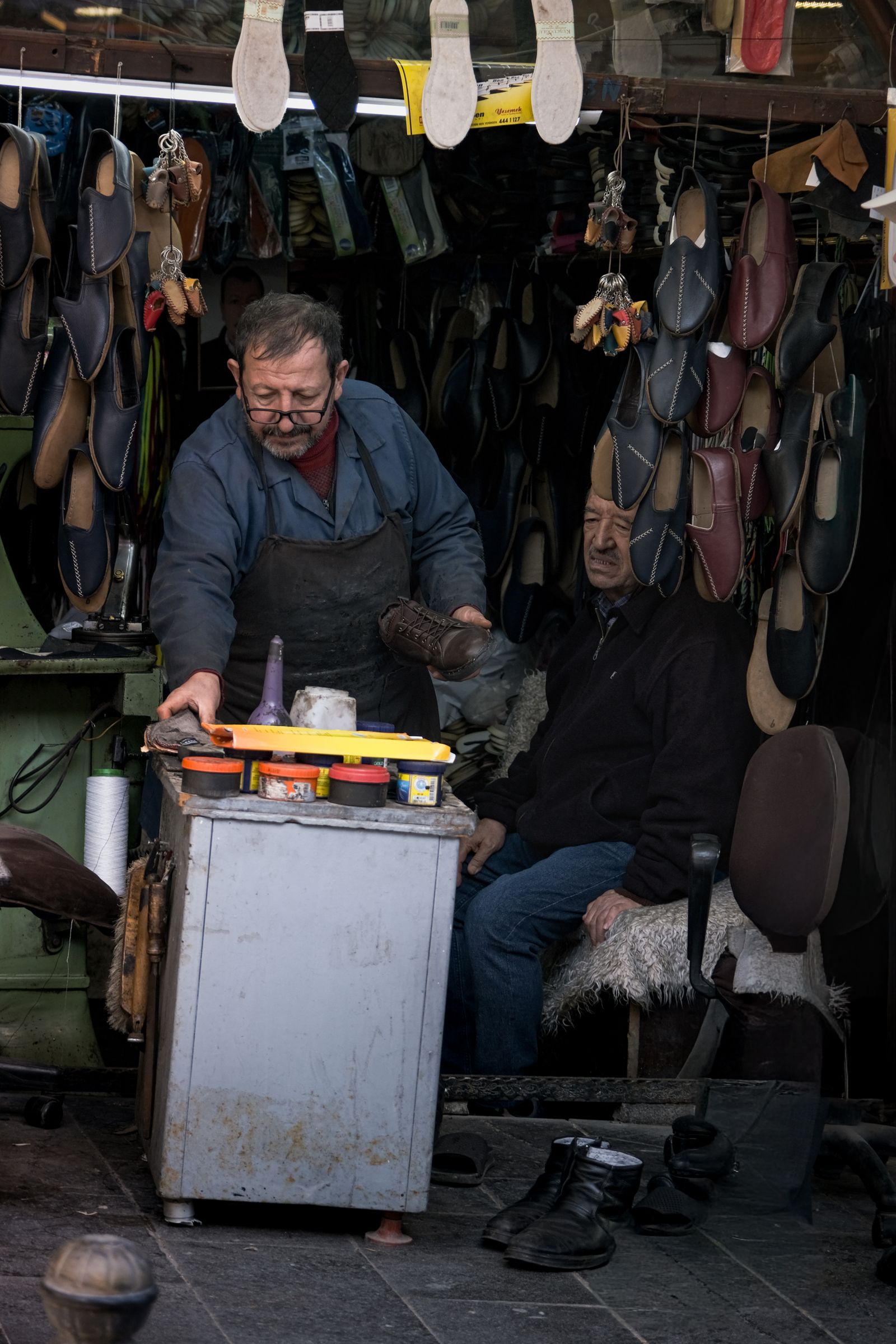 Traditional cobbler workshop